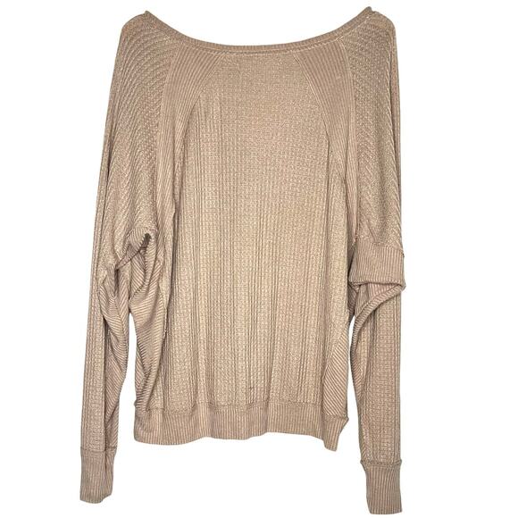 Free People We The Free Coraline Thermal Oversized Top Winter Bloom Blush Medium - Picture 5 of 13